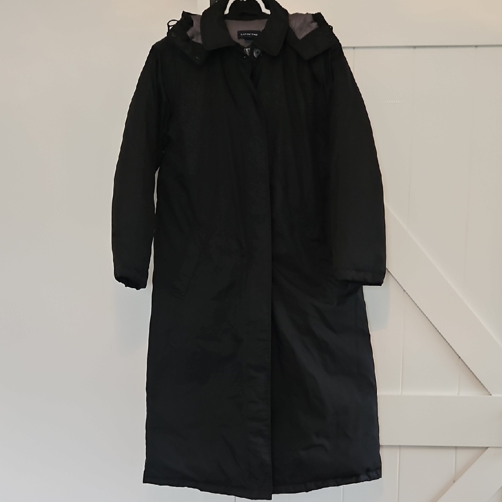 Lands' End Women's Black Waterproof Insulated Commuter Coat